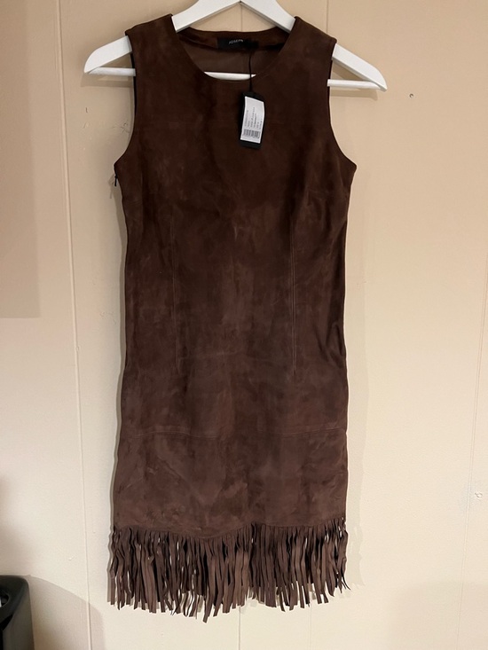 Joseph Dresses & Skirts - Joseph Brown Suede Fringe Dress